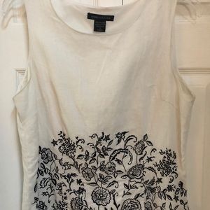 Anne Carson White Sleeveless Top